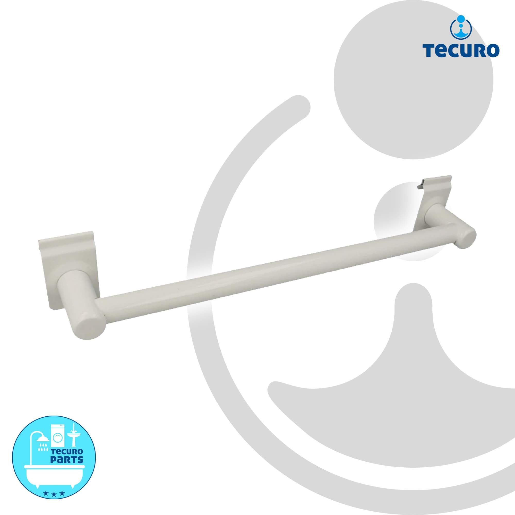 tecuro Universal Heizkörper-Handtuchhalter 400 mm - Messing weiß (RAL 9010)