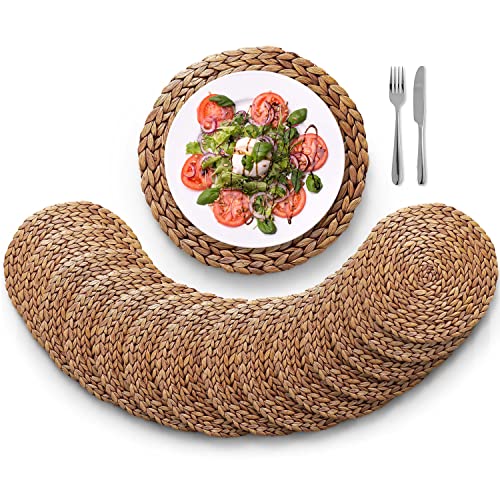 Sets de table ronds en rotin isolants et durables pour plats