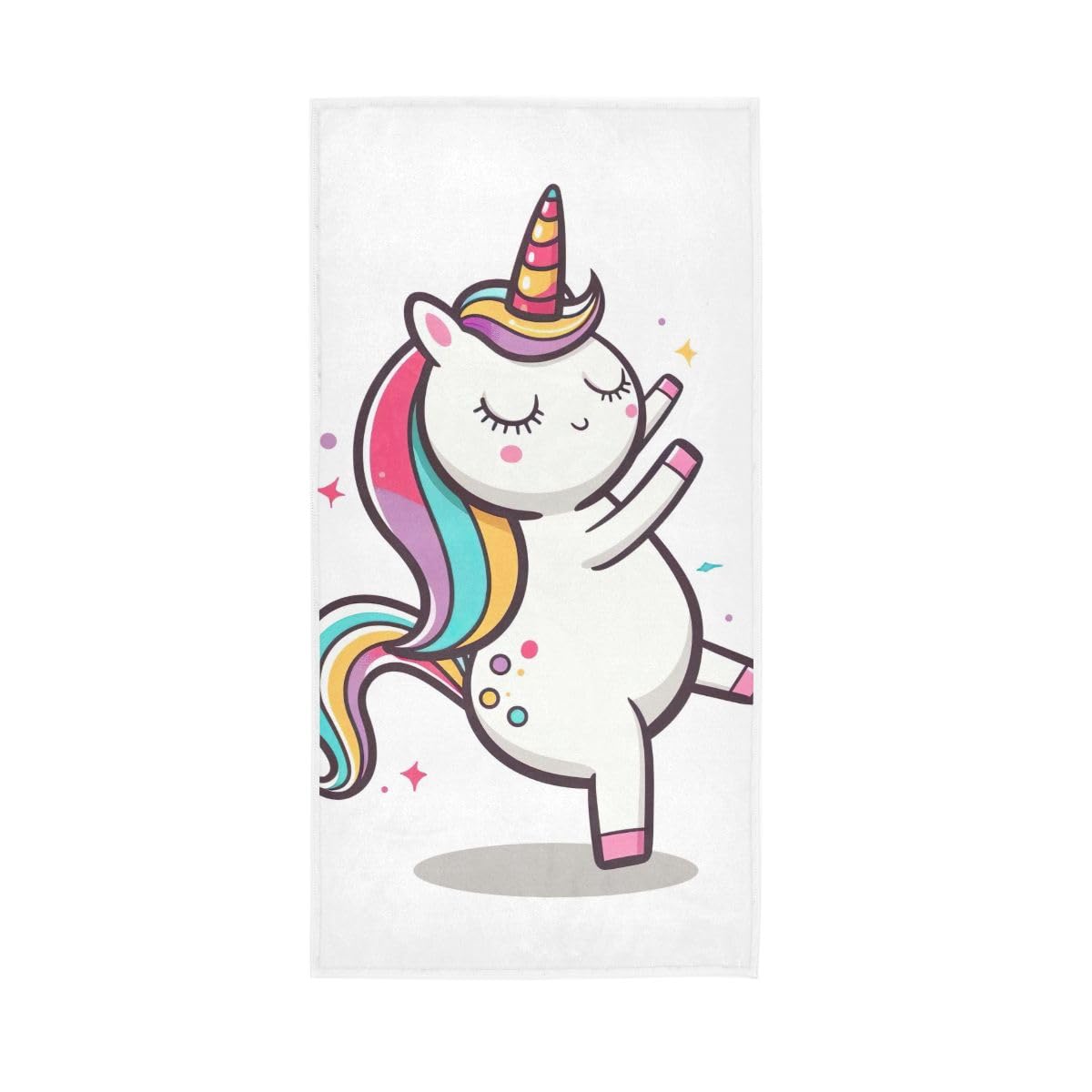 HUYGD Cute Yoga Unicorn Hand Towels, 15 x 30 Inches, Soft Highly Absorbent Towels for Bathroom Gym Shower