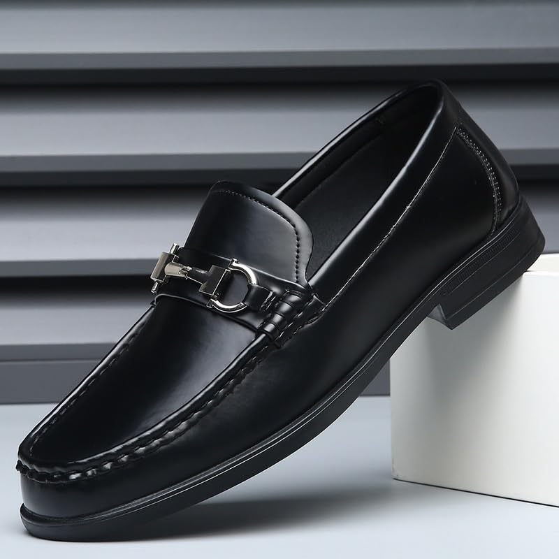 Men's Oxford Dress Shoes Business Casual Fashion Slip-On Derby Comfort Soft Breathable Leather Loafers Shoes3