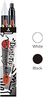 Vista 6 de TRANSON Black and White Bold Tip and Thin Fine Tip Acrylic Paint Markers Waterproof Oil Paint pen