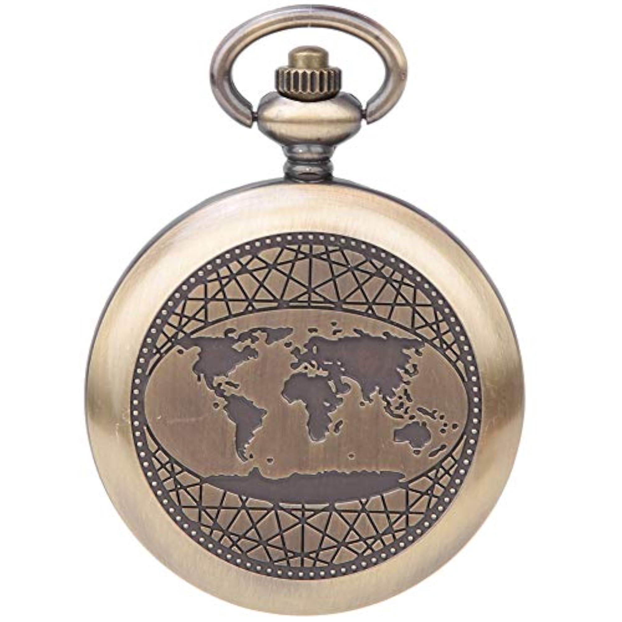 Vintage Flip Open Compass Pocket Watch, Zinc Alloy Design