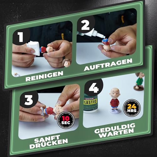 Sekundenkleber extra stark für Kunststoff 25g, Wasserfester und hitzebeständiger Kunststoffkleber, Kunststoffkleber mit Anti-Verstopfungskappe, Cyanacrylat(CA) Sekundenkleber für Plastik.