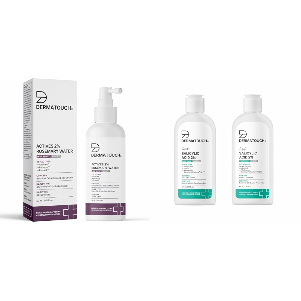 DERMATOUCH Rosemary hair Spary For Hair Growth 50ml & Salicylic Acid 2% Face Wash-image-14