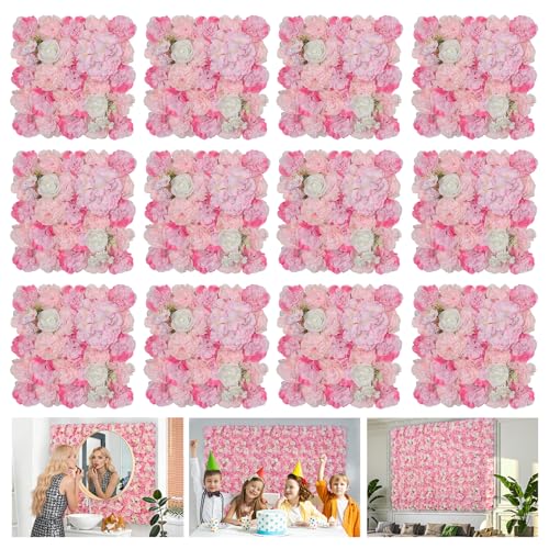 RIDDSEE Flower Wall Backdrop 12-Pack 16.5x...
