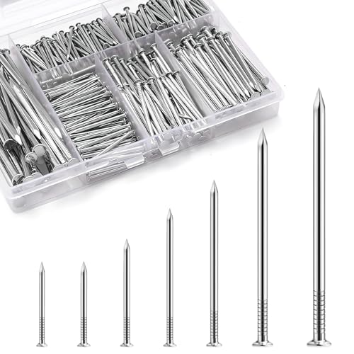 KOAMLY 510 Pcs Hardware Nails Stainless Steel Nails Assortment Kit,7