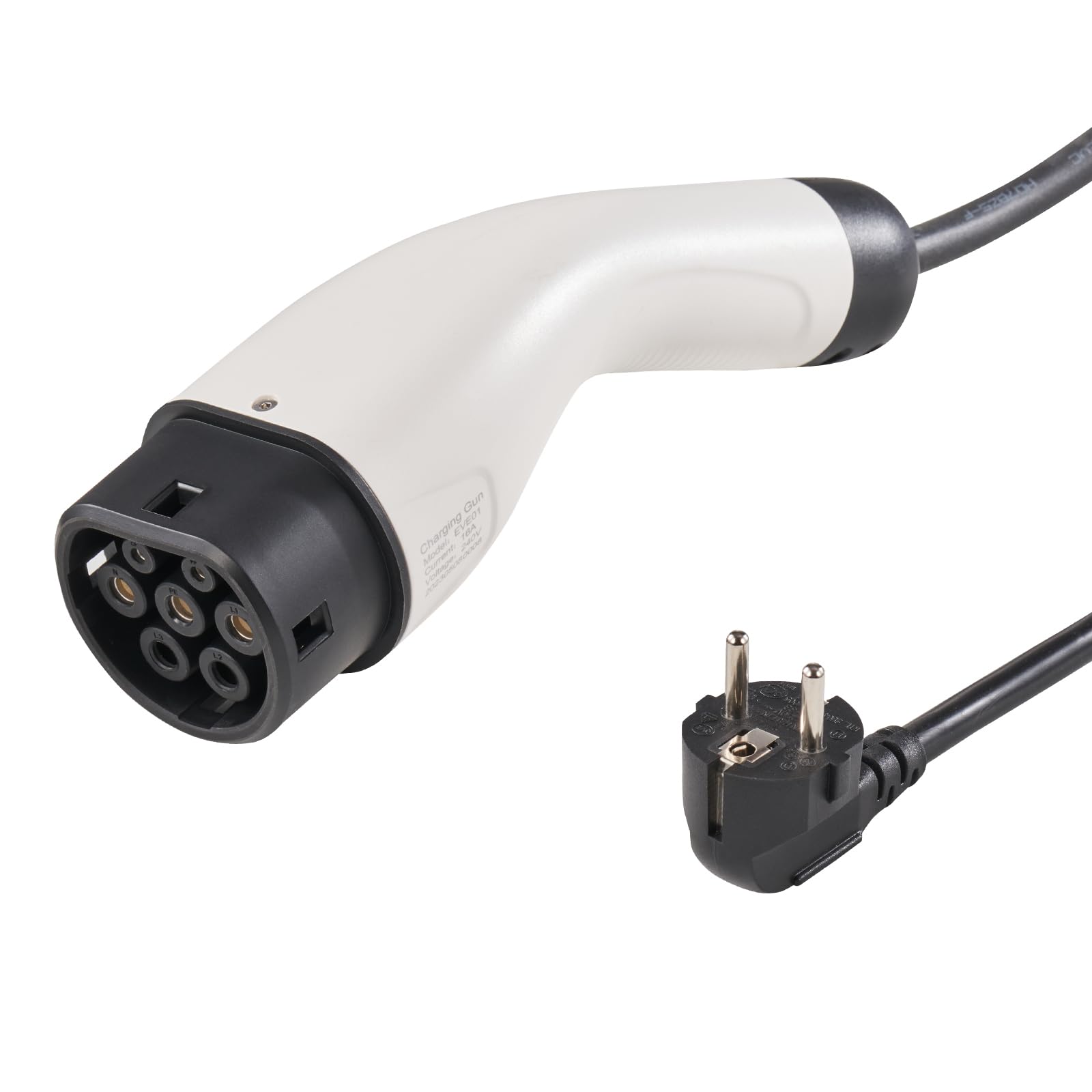 VEVOR Tragbares EV-Ladegerät 16A 3,68kW mit LCD-Display Ladegerät für Elektrofahrzeuge EV-Ladekabel Typ 2(IEC62196) CEE 7/7 Stecker 16A 1-Phasig EV-Ladestation 8,6m Kabellänge IP66 Wasserdicht Wallbox