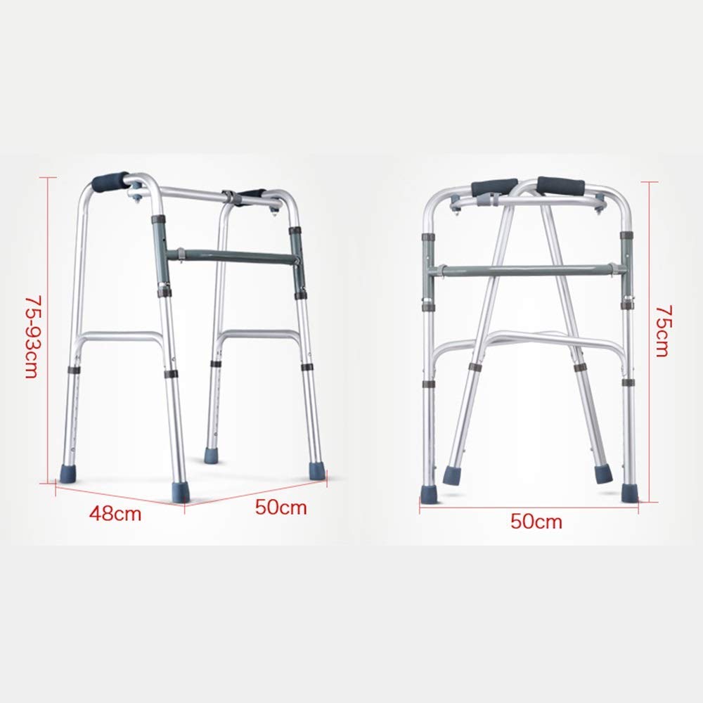 Chodzik dla osób starszych, chodzik składany 8-stopniowa regulowana aluminiowa rama chodzika do rehabilitacji osób niepełnosprawnych Nośność: 360 funtów (akcesoria w zestawie) interesting