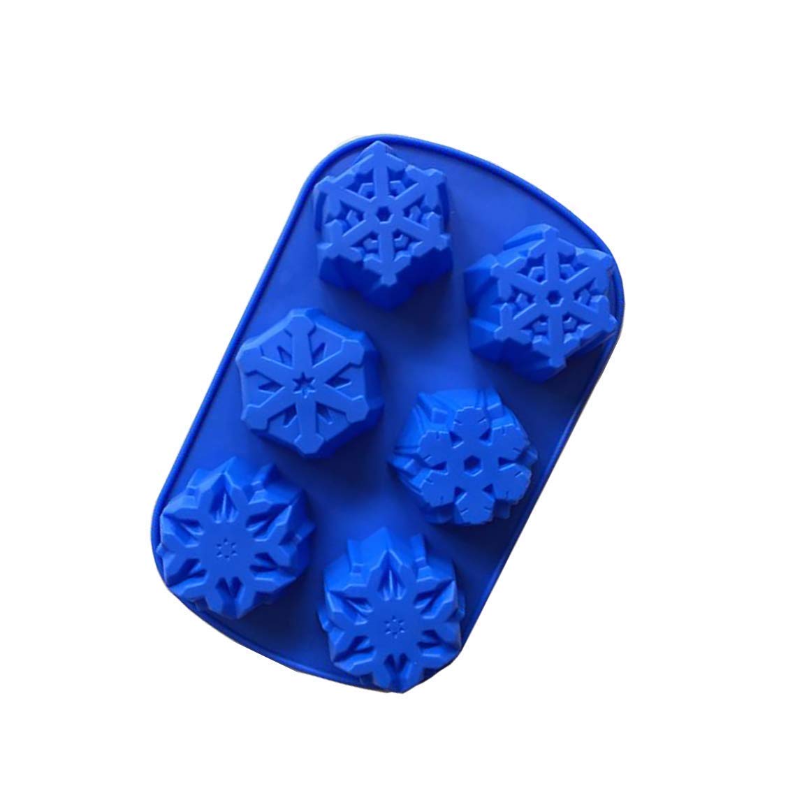 AramaxSnowflakes Silicone Molds 6 Cavity Christmas Snowflakes Silicone Cake Molds Desserts Molds for Making Soap Candle Candy Muffins Chocolates Cake Decoration