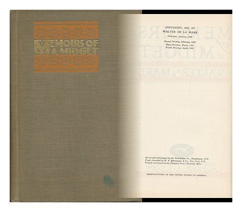 Memoirs of a Midget,, a Novel B003DBSYD8 Book Cover