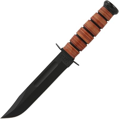 1217 USMC Fighting/Utility Knife (7-inch, Leather Handle) - Image 1