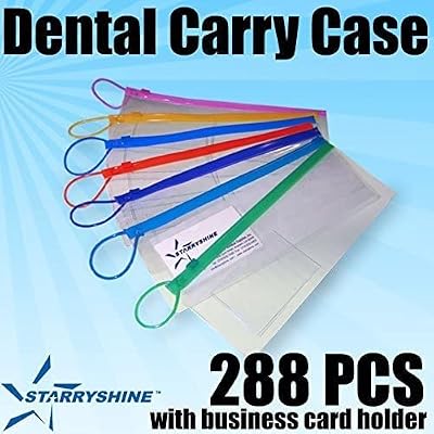 288 PC (6 PKS) Dental Carrying Case w/Business Card Holder (Zip Lock Patient Pack 4x10) Patients Toothbrush Case | Dental Zipper Pouch for Patient Giveaway Bags (Assorted (Mix)