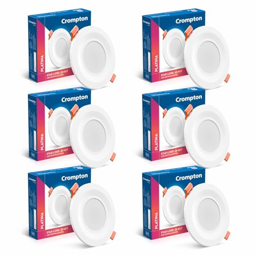 Image of Crompton Star Lord JBNXT Junction Box Downlighter | 5W | Round | Natural White | Pack of 6 | Junction Box | Cutout: 3 inch, 75 mm | For use in halls, bedroom, kitchens, office, stores