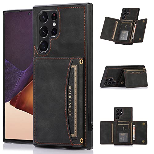 Étui en cuir haut de gamme à trois plis pour Galaxy Note 10 Pro