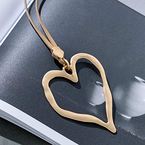 Love Heart Pendant Necklace for Women Fashion Jewelry Long Chian Sweater Necklaces2