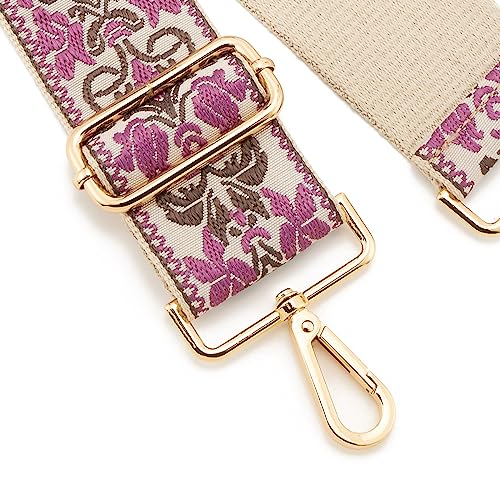 Image of Wide Shoulder Strap Adjustable Replacement Belt Guitar Style Crossbody Bag Handbag Strap Multicolor Canvas Straps(Wide:2in)(Color55)