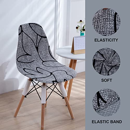 Haoyong Mid Century Modern Dining Chair Covers Printed Shell Chair Cover Lounge Armless Chair Cover Stretchable Slipcovers For Kitchen, Office, Dining Room And Living Room(Set Of 4) #TOP3