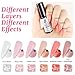 Lavender Violets Milky White Jelly Nude Gel Nail Polish Set, 6 Transparent Colors Sheer Pink Red Soak Off UV Light Cure Gel Polish Kit for Salon and Nail Art DIY at Home C204