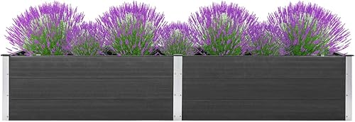 WEMYUFURN Garden Raised Bed 78.7"x39.4"x21.3" WPC Gray,Raised Garden Bed,Outdoor Planters for Flower Herb Garden