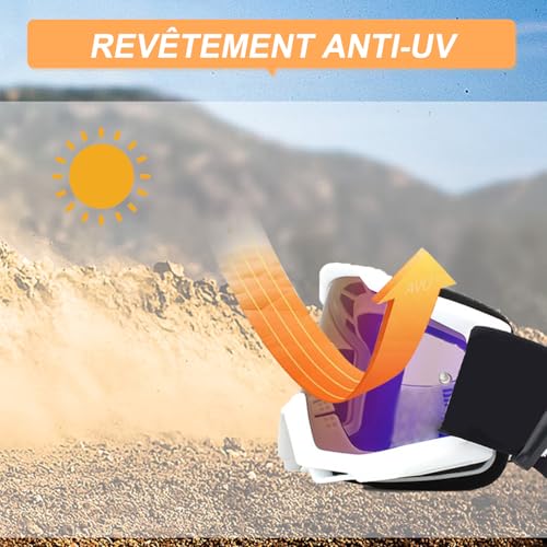 Lunette moto cross avec double éponge pour ski et cyclisme