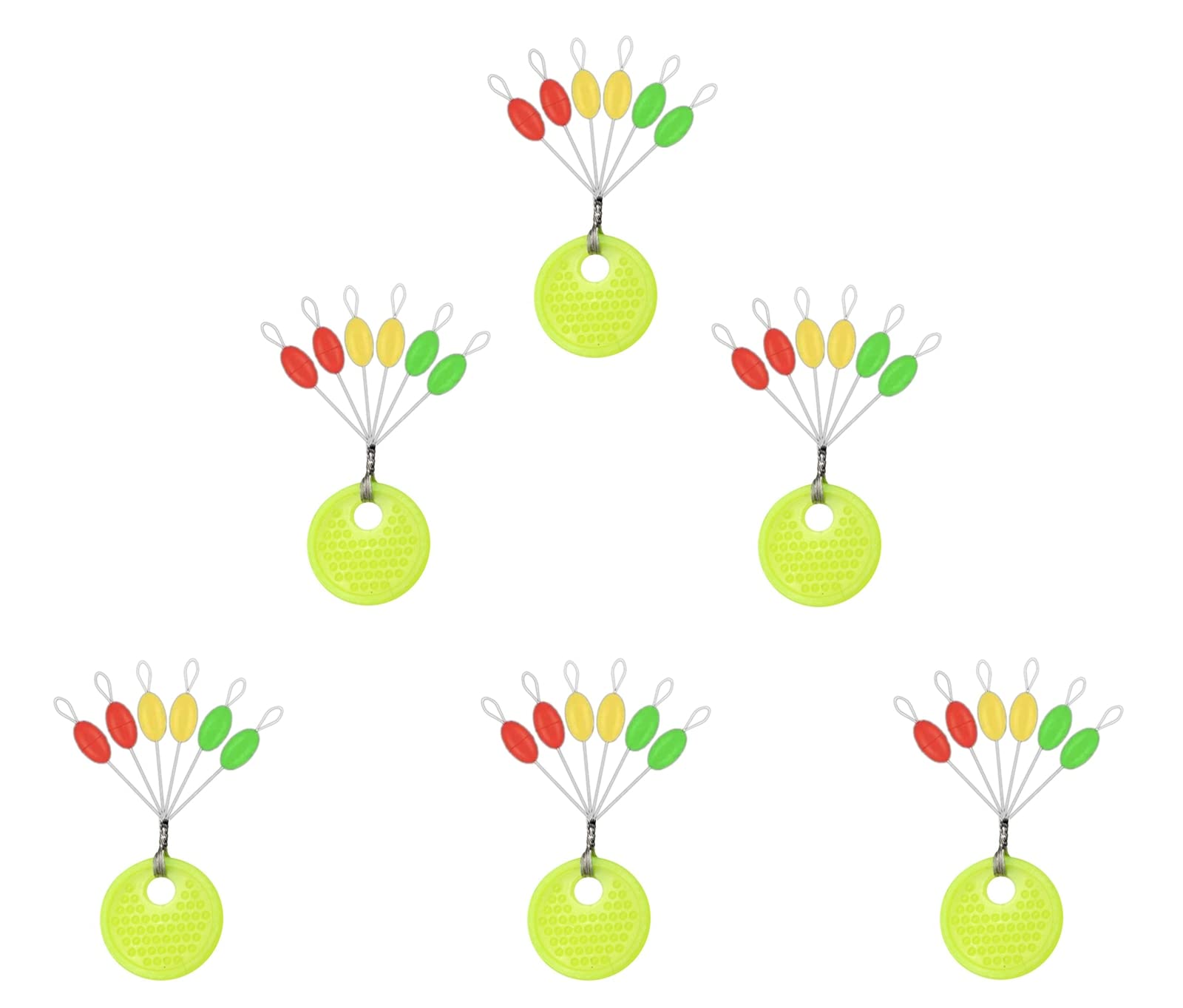 Mimilure Rubber Fishing Bobber Stopper,6 in 1 Float Sinker Stops,Black Orange & Colorful Oval Cylinder,L M S Float Stop Available (Colorful & Oval, S-150PCS) โ image 1