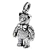 FORFOX Ciondolo Orso Orsacchiotto Teddy Bear Nero in Argento Sterling 925 per Uomo Donna