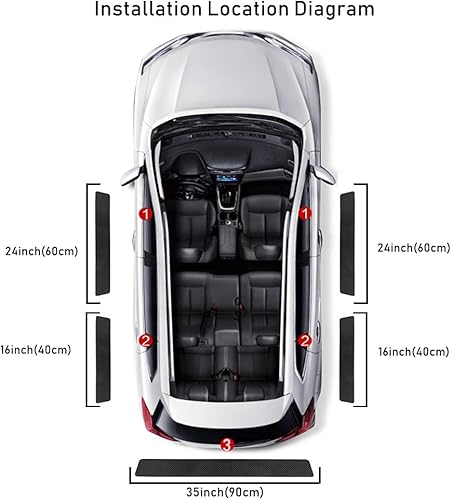 Miniatura 6 de Protector de umbral de puerta de automóvil con protector de parachoques trasero, de fibra de carbono, protector de arañazos para umbral de pintura,