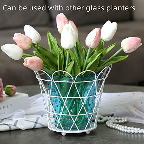 image for XZJMY Fruit Basket,Iron Flower Basket,Fruit Vegetables Stand Serving B