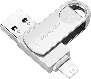 USB 128GB Photo Stick for i-Phone Flash Drive Memory Stick Thumb Drives High Speed USB Stick External Storage DEZOBYTE Compatible for i-Phone Pad Android USB C PC MS-128GB Silver