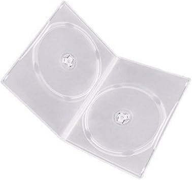Maxtek 7mm Slim Clear Double CD/DVD Case, 50 Pieces Pack. 2 Discs Capacity per Case