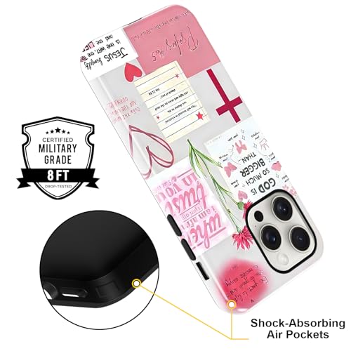 Coque iPhone 15 Pro esthétique rouge avec collage de qualité supérieure - 5