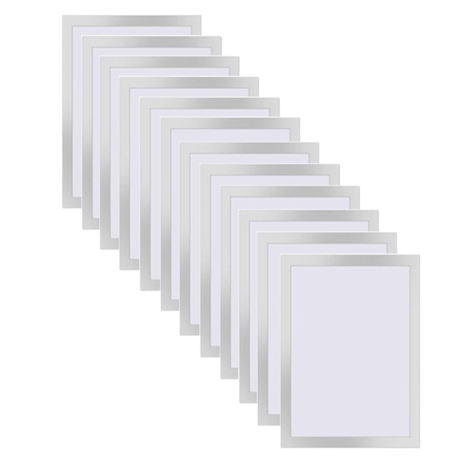 Magnetic photo frame, Frame Poster Certificate Artwork Pictures for Fridge Wall Home Decor For Displaying Paintings,Photographs(Sliver 12 Pcs)