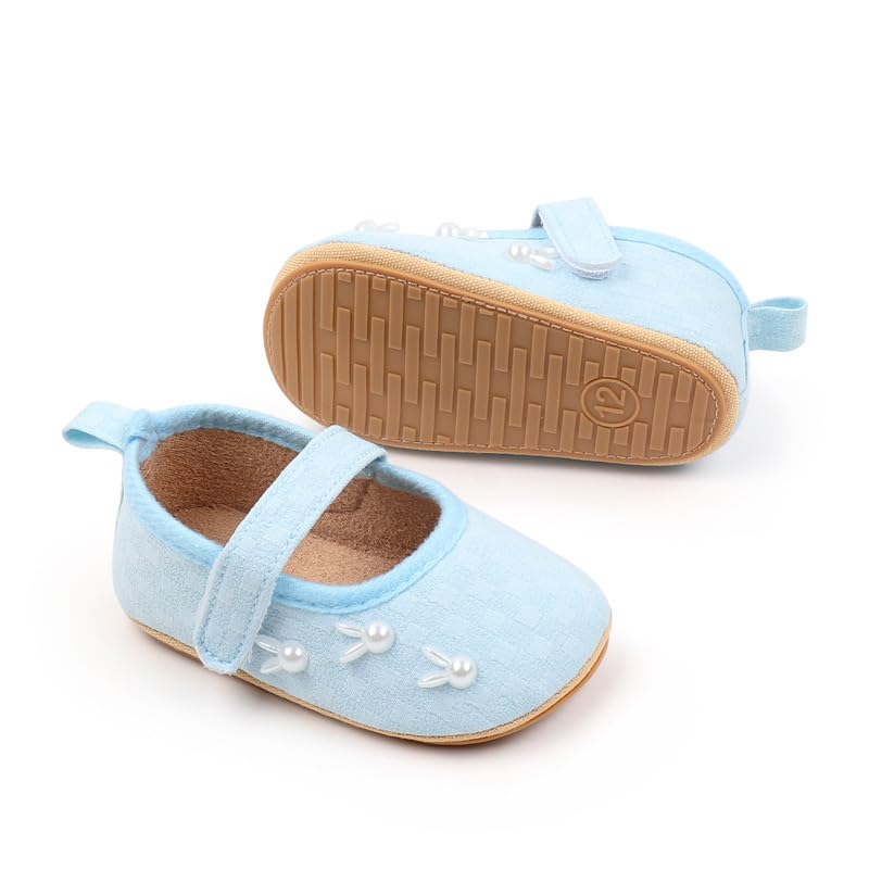 Baby Girls Mary Jane Shoes Anti-Slip Rubber Sole Toddler Princess Flats2