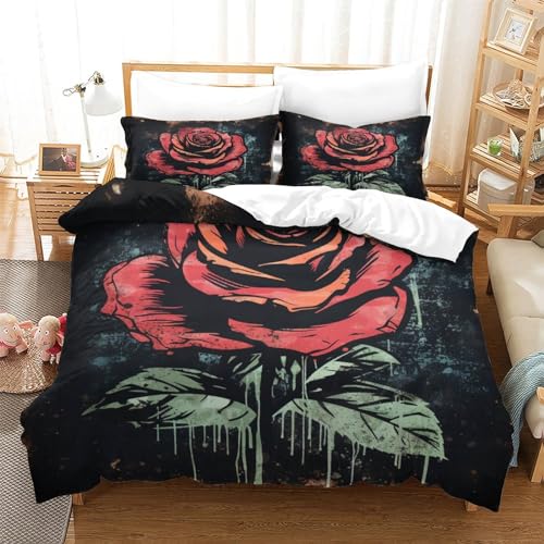 Housse de couette avec fermeture éclair parure microfibre 3d - 3