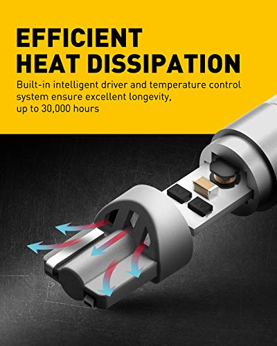 Image of AUXITO Red 194 LED Light Bulbs, Super Bright 1:1 Size, License Plate Light 168 2825 W5W T10 Error Free Car Bulbs for Dome Map Door Courtesy Side Marker Cornering Trunk Light (Pack of 2)