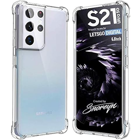 Folmeikat Samsung Galaxy S21 Ultra 5G Phone Case, Shockproof Crystal Clear Hard Bumper Slim Protective Phone for Samsung S21 Ultra 5G Phone Case 6.8" (21 Ultra 5G Clear TPU) Cover