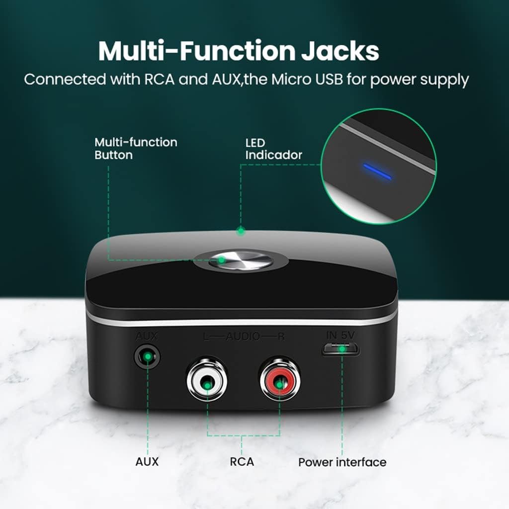 Receiver 5.0 Auido Music 3.5 Mm Low Latency Home Streaming Sound Adapter
