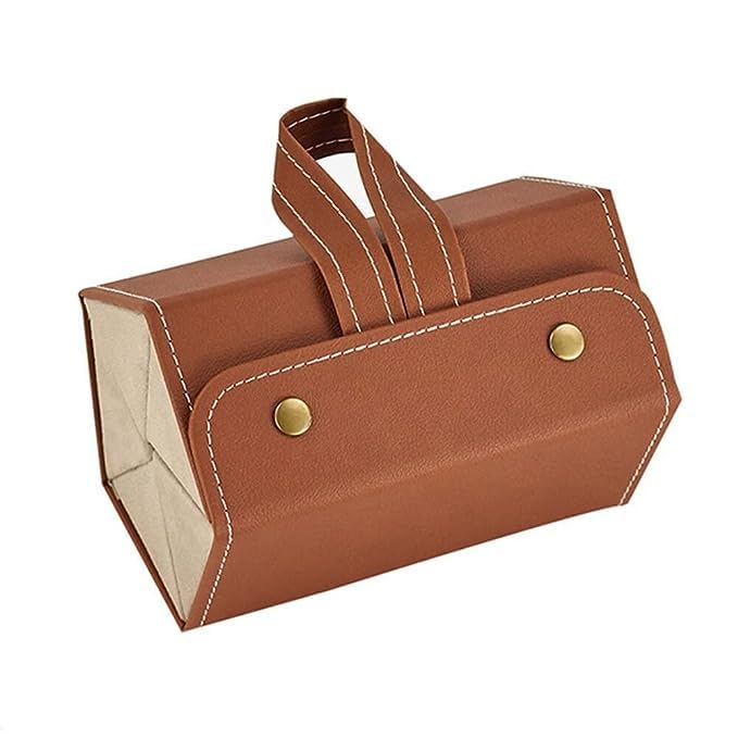 Sunglasses Organizer Travel Case Portable Roll-Up Multiple Pairs Of Glasses Storage Case 5 Slot Foldable Eyeglasses Holder Box Hanging Eyewear Holder (5 slots, Brown color)-image-16