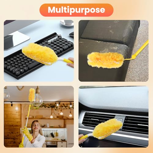Image of 30 Pack Duster Refills Kits Compatible with Swiffer Duster, Dusters for Cleaning Disposable with Retractable Handle, for Cleaning Home Office Blinds Furniture and More
