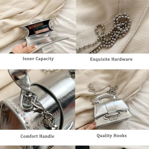 Image of Mini Purses for Women Y2K Purses Top Handle Crossbody Bag Clutch Shoulder Handbag for Cocktail Party Prom Wedding