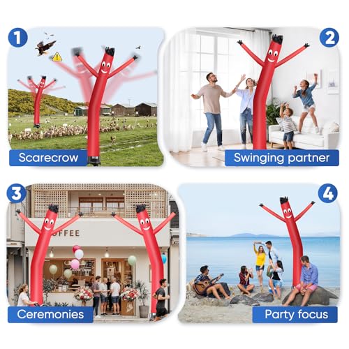Image of 12FT Inflatable Dancing Man with 3 /4HP Blower, Highly Durable and Tear Resistant Polyester Polyamide Nylon Inflatable Man Dancing, Waving Inflatable Tube Guy
