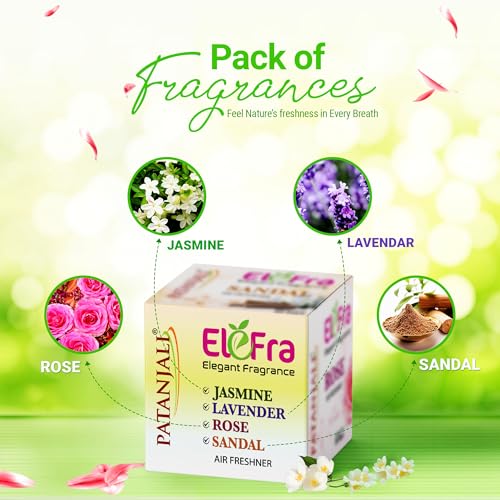 Image of Patanjali Elefra Elegeant Air Freshner, Long Lasting Fragrances: Jasmine, Lavender, Orchid, Rose Air Freshners, Best for bathroom, kitchen, bedroom,
