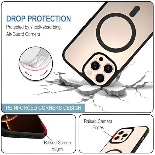 Image of Compatible with iPhone 16 Pro Case [6.3 Inch] with Black Border | Compatible with Mag-Safe Clear Cover | Anti-Yellowing | Slim Fit & Enhanced Protection