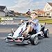 FORESEE 36V Licensed BMW Kids Electric Go Kart with Adjustable Seat, 7.5 MPH Drifting Car Battery Powered Ride On Go Kart with Lights, Max Load 132lbs, for 6 Years Old, White