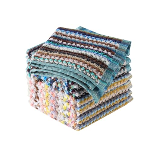 Oeleky Kitchen Dishcloths for Washing Dishes, Ultra Absorbent Dish Rags, Cotton Cleaning Cloths Pack of 8, 12x12 Inches