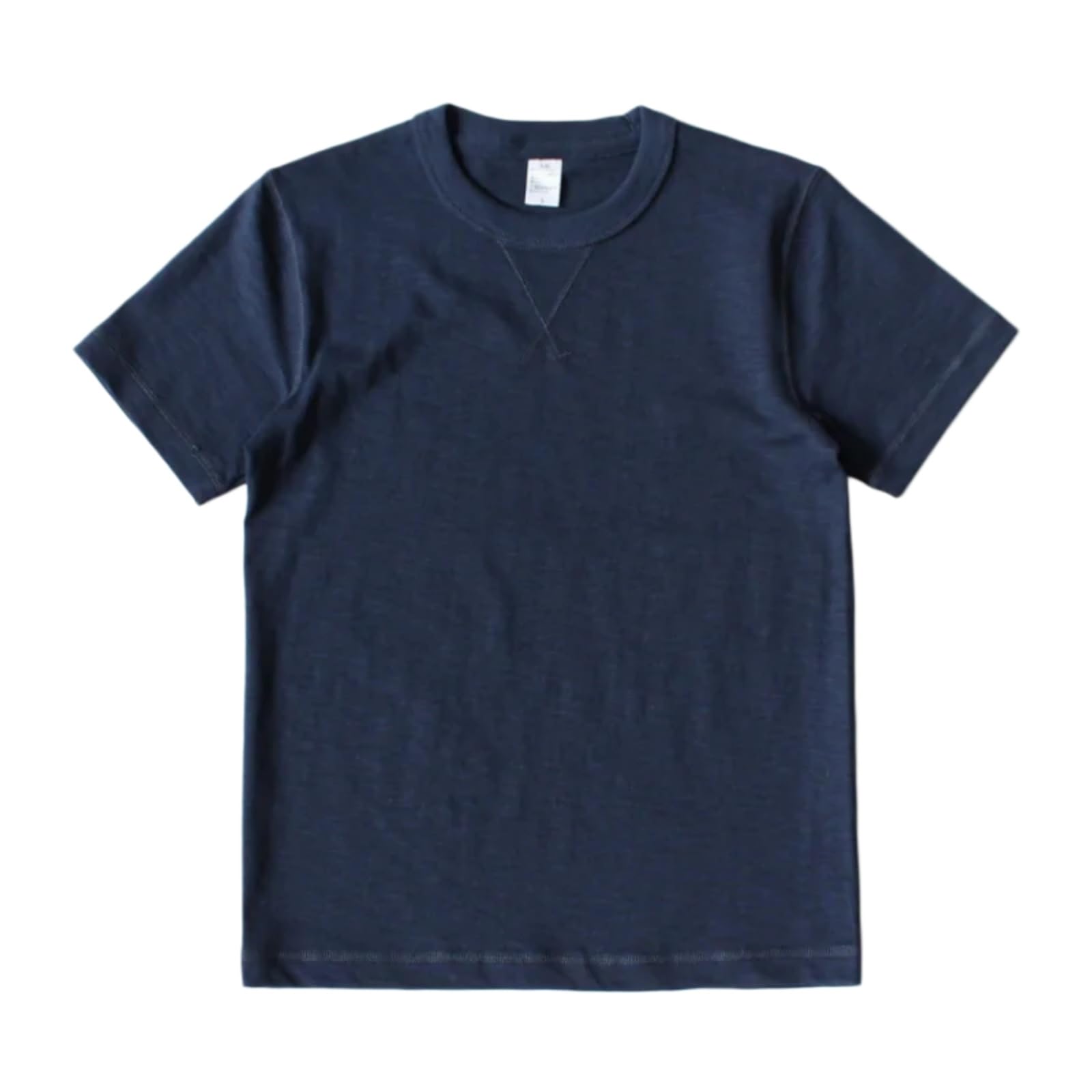 T-shirt homme col d'équipage bleu en coton pour un style décontracté