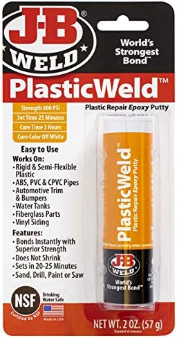 JB WELD 8237UK JB8237 Plastic Weld Fast-Setting Off White Multi Purpose Reinforced Epoxy Putty, 57 G
