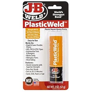 J-B Weld 8237 PlasticWeld Plastic Repair Epoxy Putty – 2 oz.