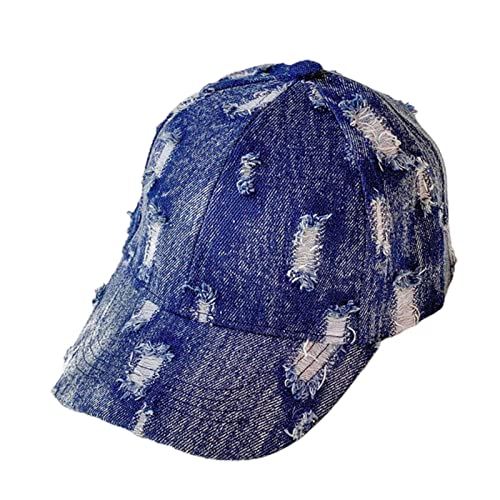 [AVFORA] デミン野球帽,in Cap ウォッシュハット ダッドハット | お父さんの帽子スタイル、調節可能で通気性があり、頭囲18.9-20.5インチにフィットします