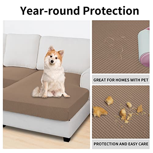 Image of Easy-Going Stretch 4 Pieces Couch Cushion Covers for Sectional Sofa L Shape